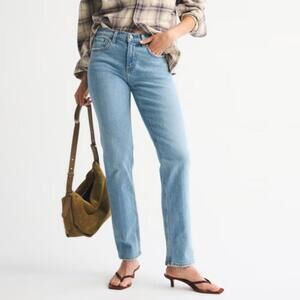 Abercrombie & Fitch Mid Rise 90s Straight Jean Curve Sz 30 Long Classic Denim